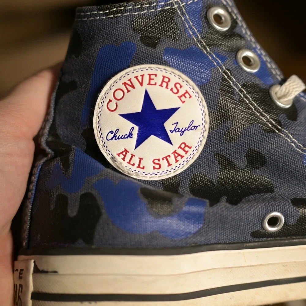 Converse Chuck Taylor All Star High Top Blue Camo Sneakers 163742F Mens 7